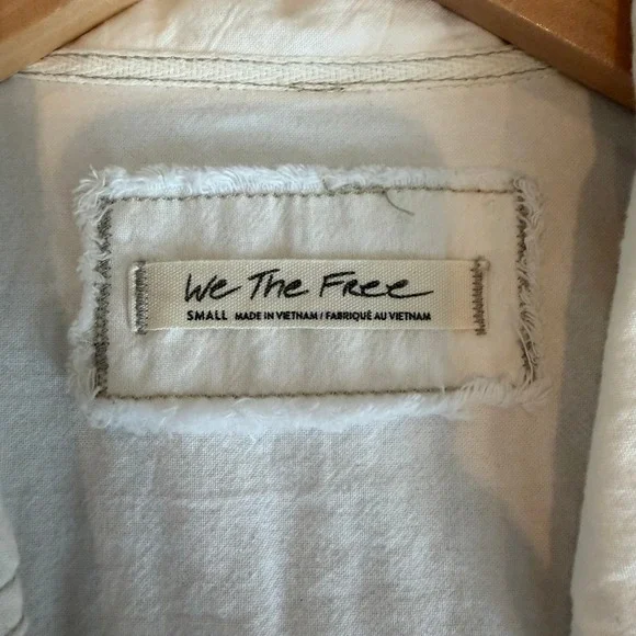 We The Free People Marten Cotton Oxford Top in White Size Small - Picture 3 of 16